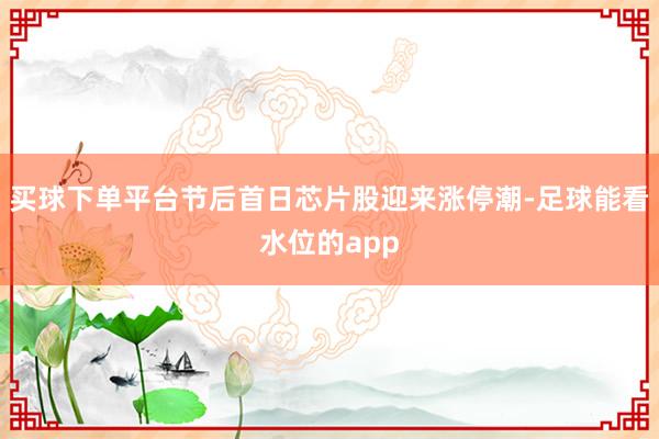 买球下单平台节后首日芯片股迎来涨停潮-足球能看水位的app